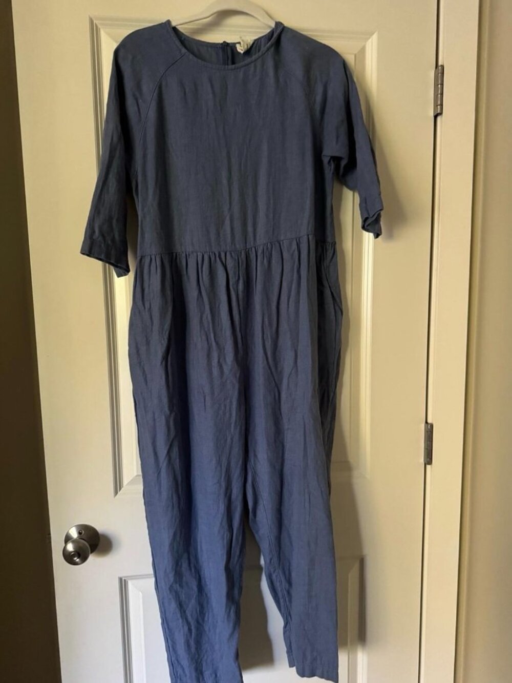 Beaton linen blue jumpsuit
